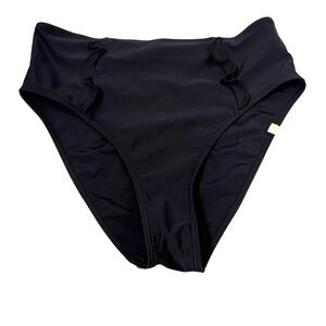 Summersalt bikini bottom black ruffle full coverage size 6